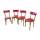 Lot of 4 vintage red chairs