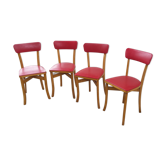 Lot of 4 vintage red chairs