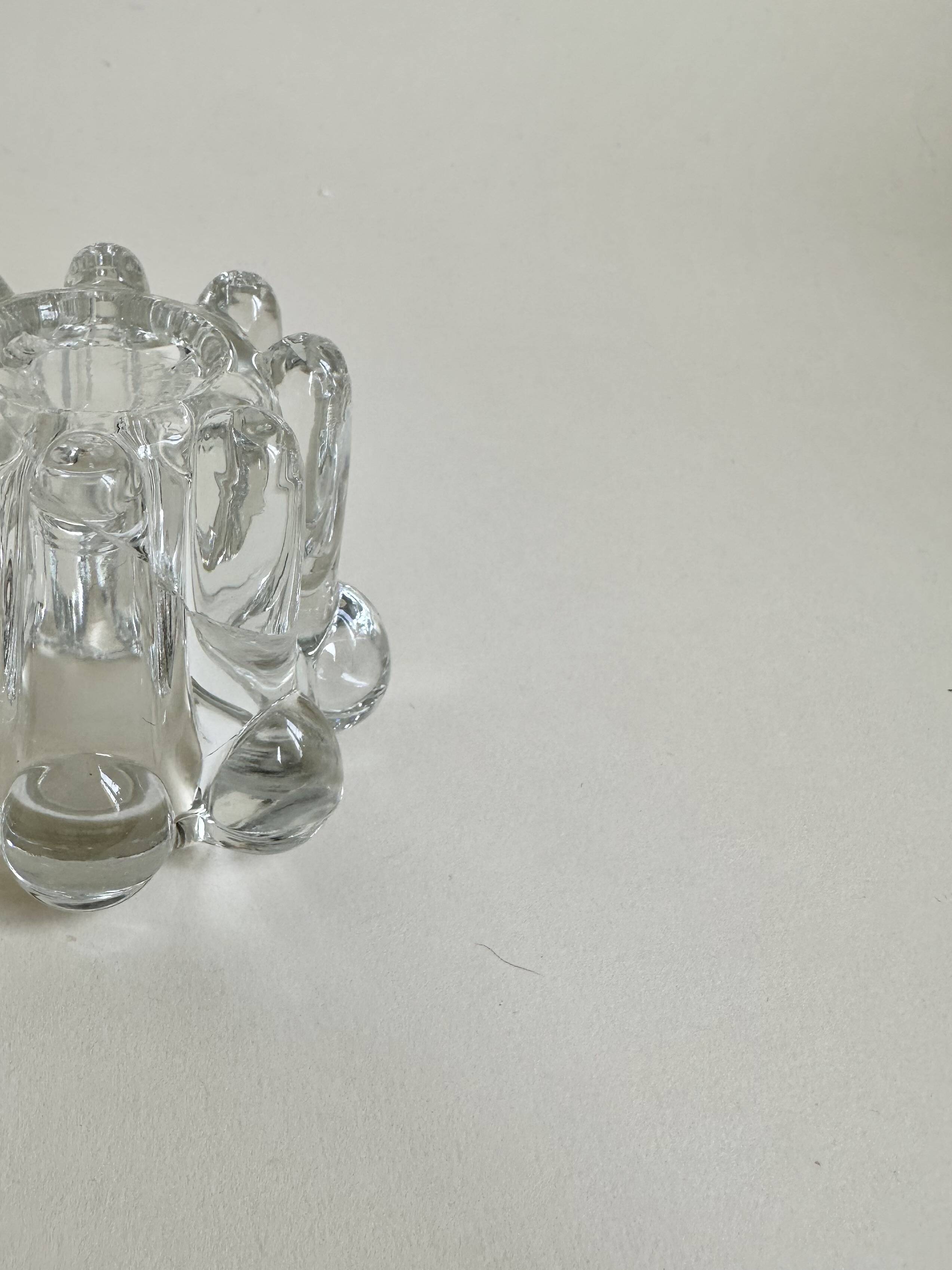 Moulded glass candlestick