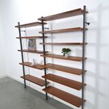 Mid Century Olof Pira Zweden teak modulair LP wandsysteem