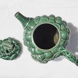 Green slurry teapot, grape pattern
