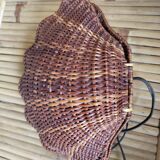 Woven wicker shell lamp