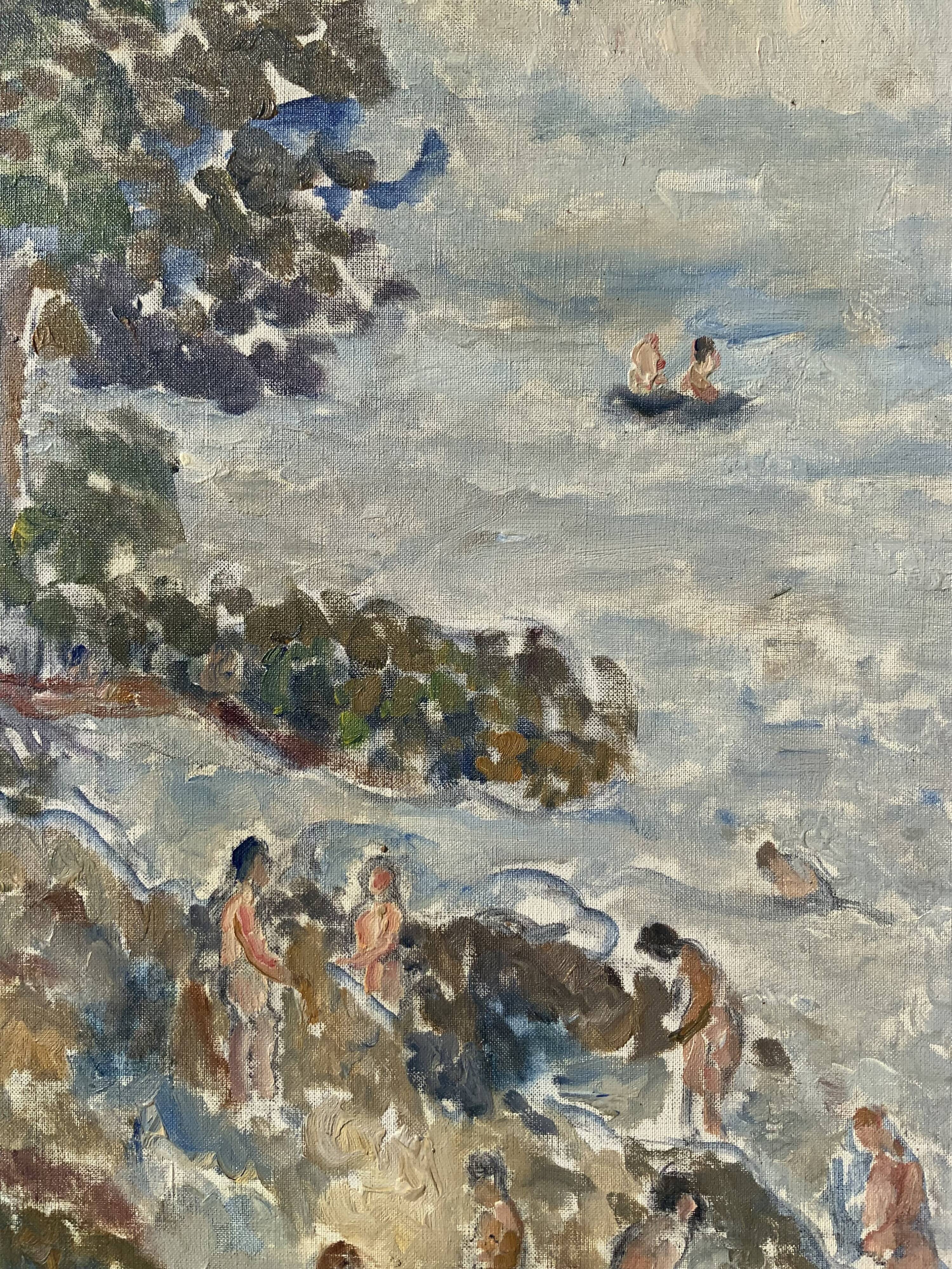 Vintage Oil On Canvas Landscape By Eva Eneroth, Paris, Mid 20th Century