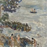 Vintage Oil On Canvas Landscape By Eva Eneroth, Paris, Mid 20th Century