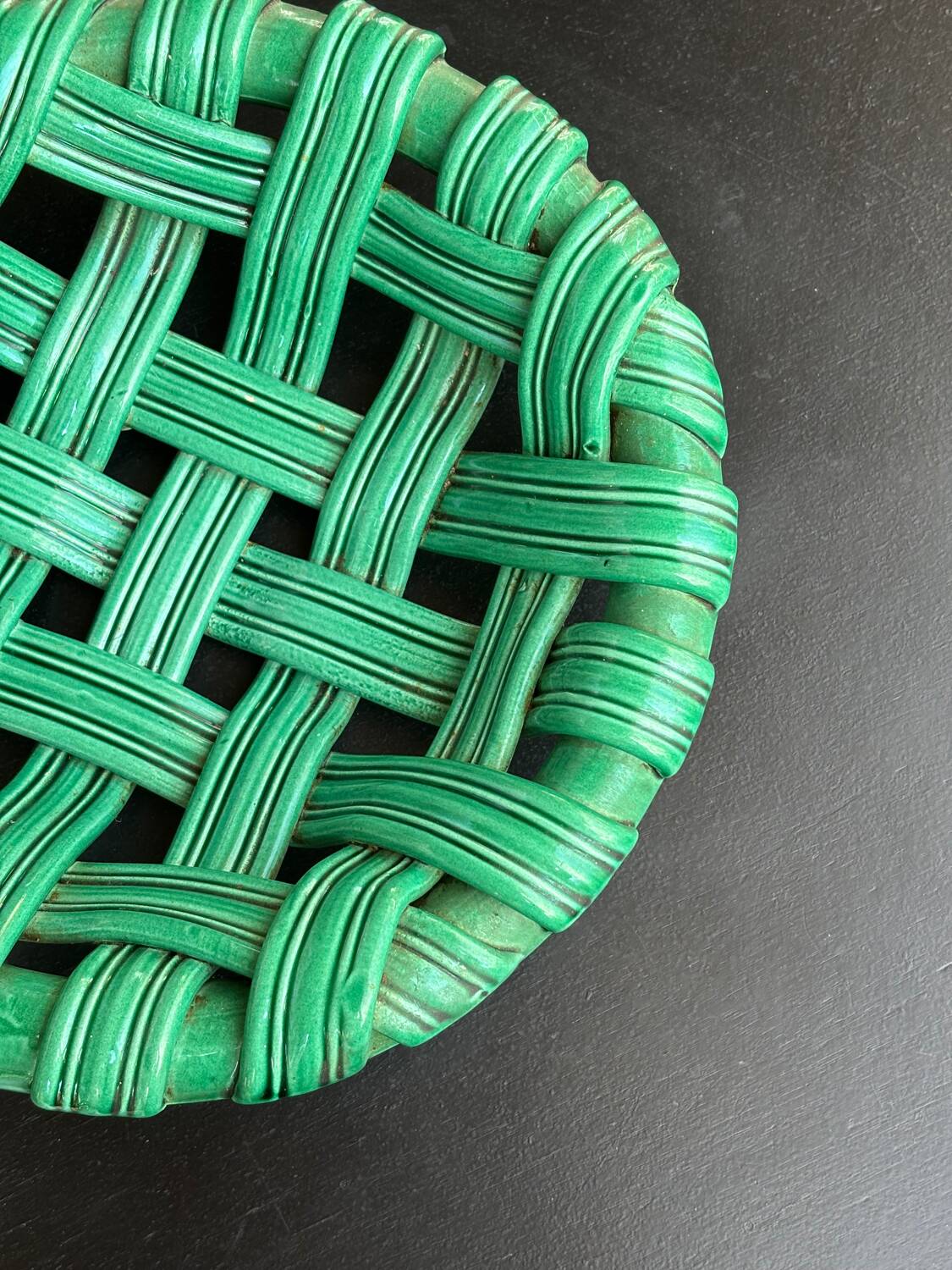 Woven ceramic basket