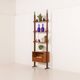 Italian floor to ceiling wall unit or room divider in teak, 1960s