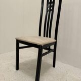 8 black lacquered chairs