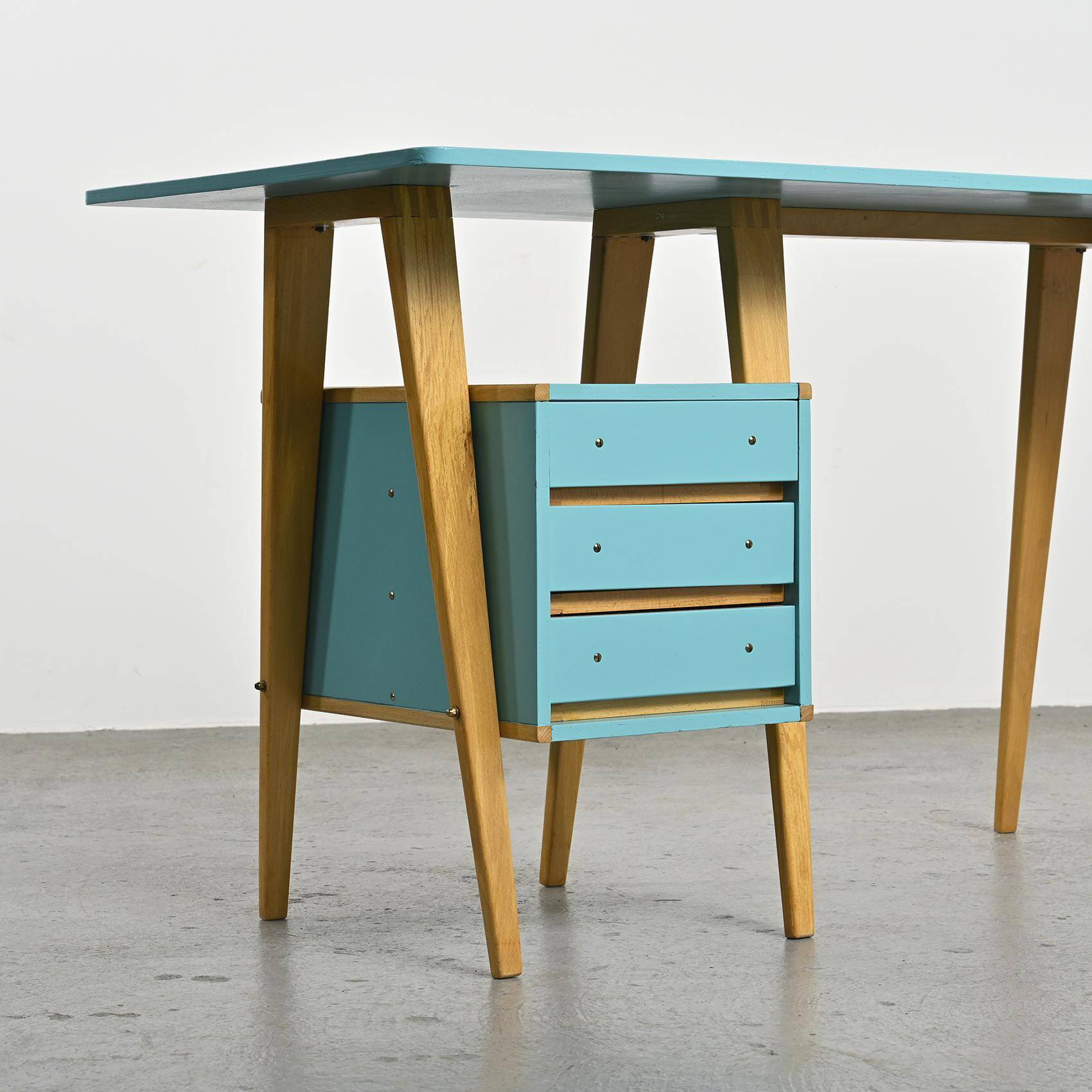 Ensemble bureau et chaise par André Sornay, Sornay Meubles Lyon 1955
