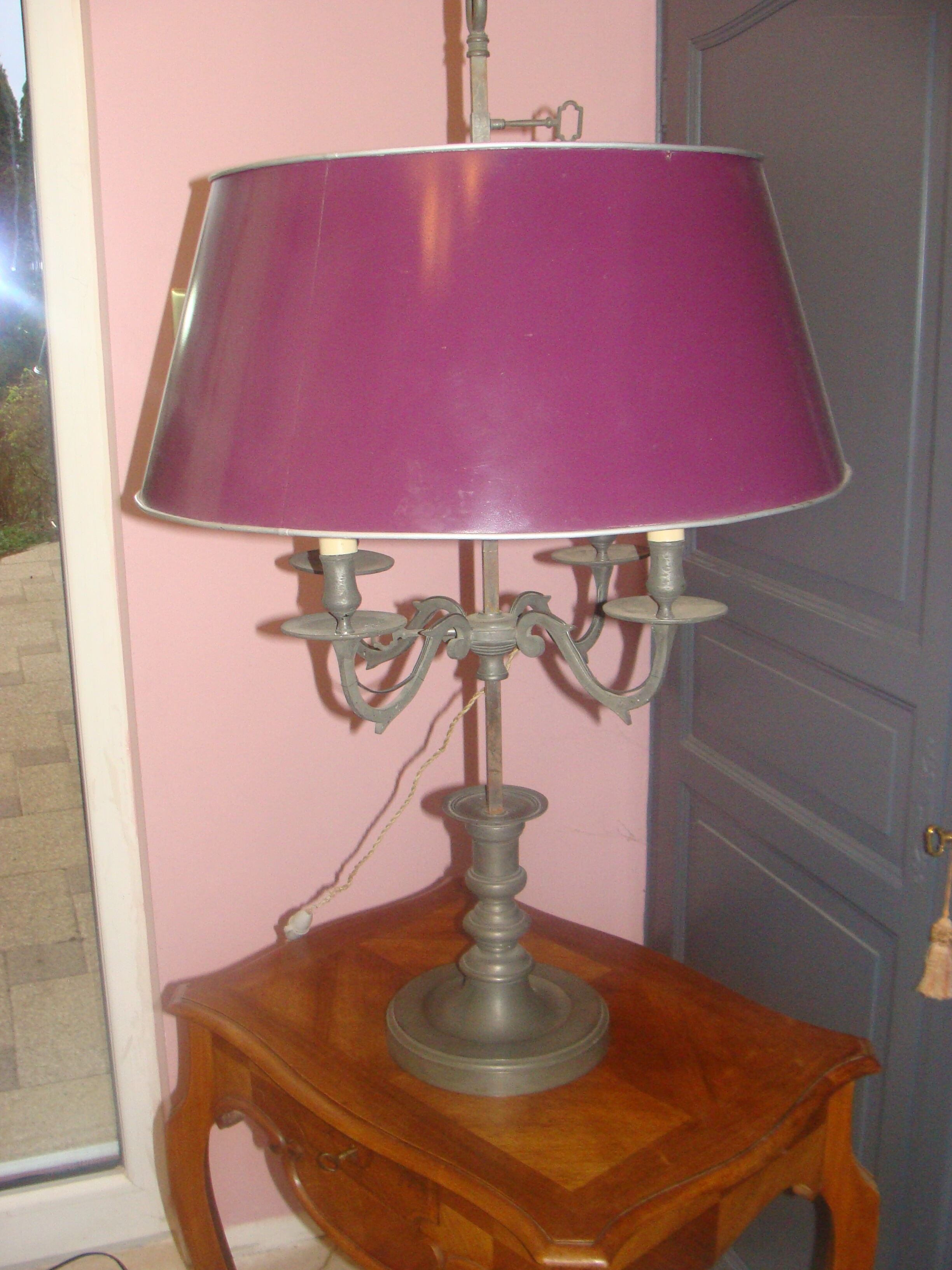 Tin hot water bottle lamp