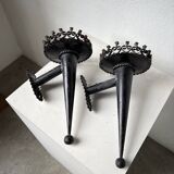 Black metal brutalist wall lights