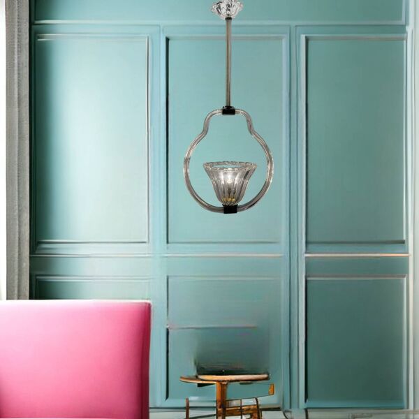 Suspension lumineuse en verre de Murano par Barovier années 1940