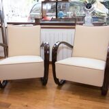 Pair of lounge armchairs h-269 by jindrich halabala for up zavody, 1930s