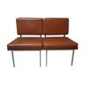 Banquette cognac années 60/70