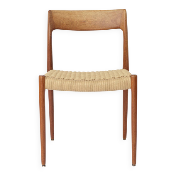 1 sur 3 Chaise de salle à manger Niels Otto Møller Modèle 77, en teck, corde à papier, années 1960