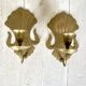 Pair of brass wall candle holders