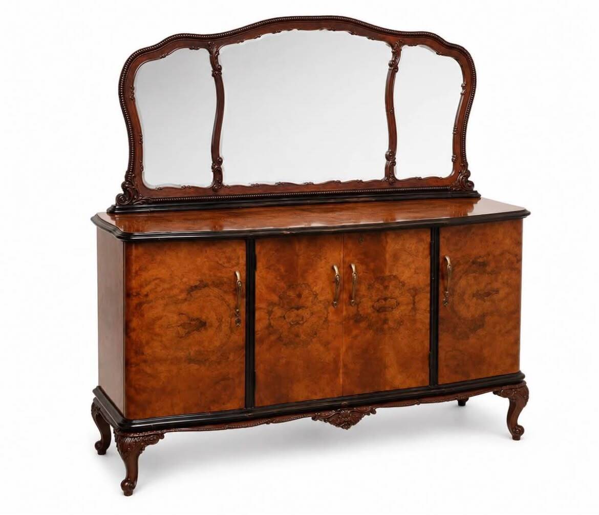 Classic Chippendale Dining Room Suite, Italy, Early 20th Century, Walnut