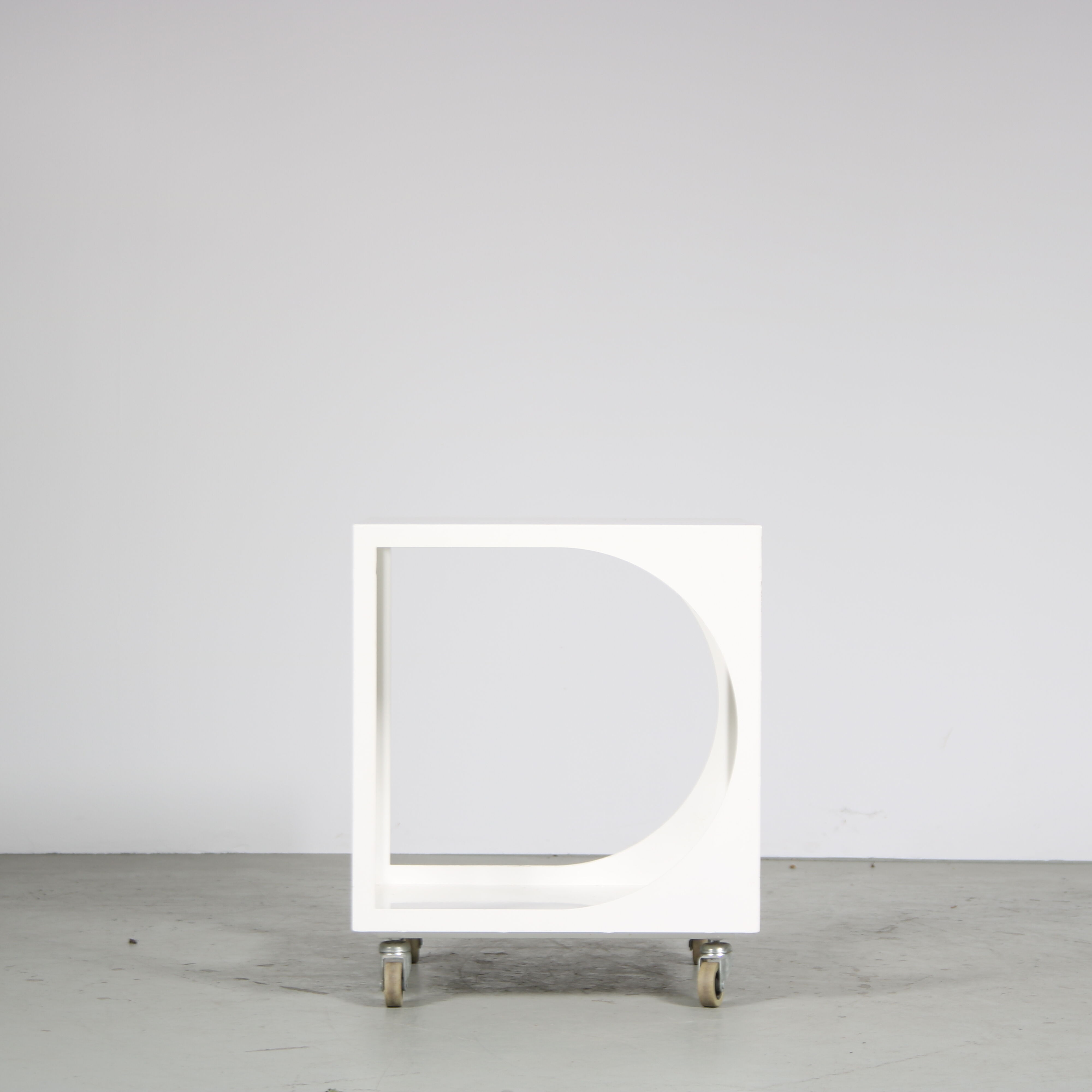 1960s white metal trolley from the Netherlands