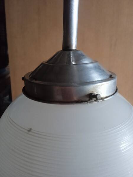 Plafonnier suspension art deco / boule verre 1940