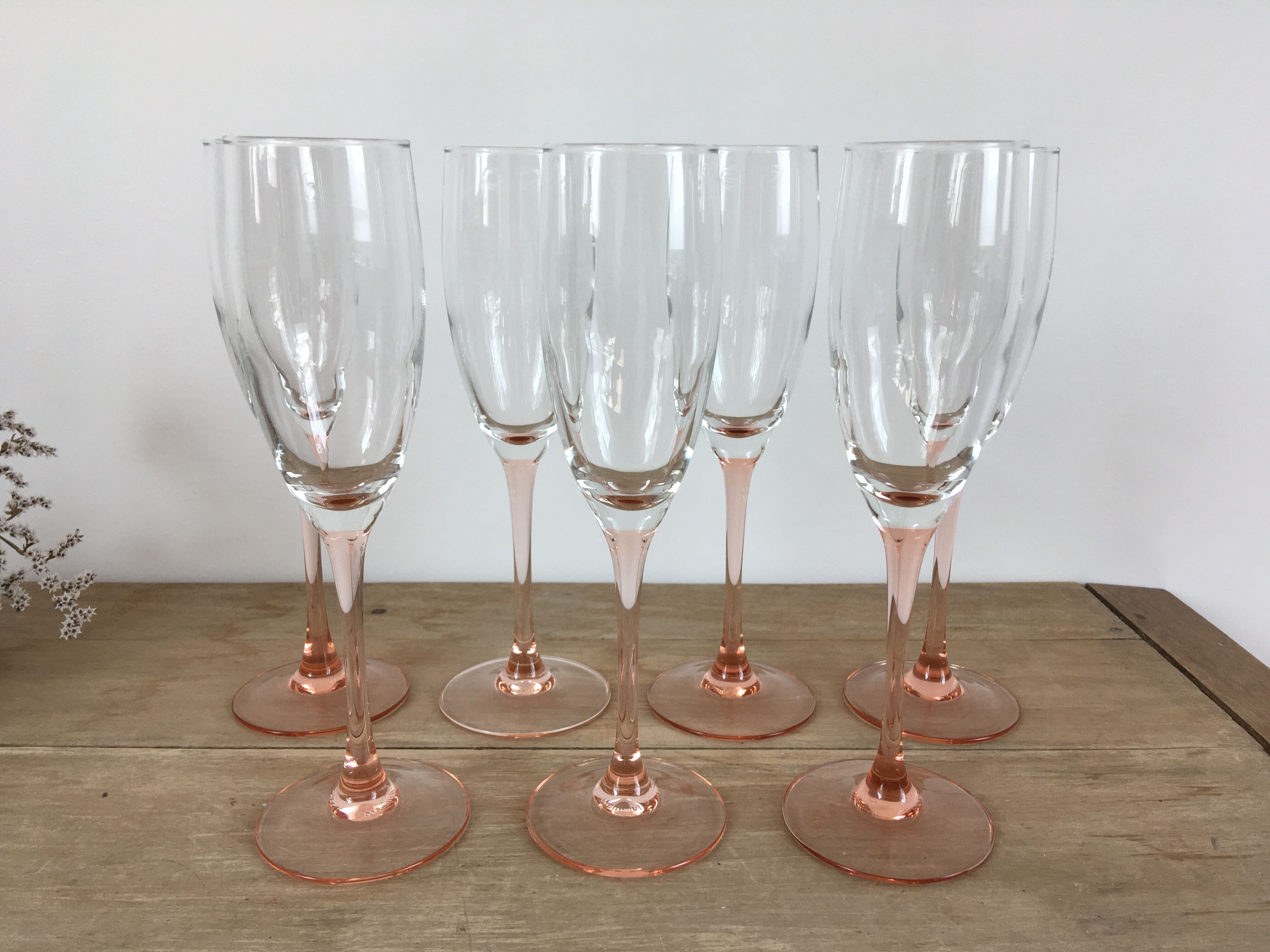 Champagne flutes Luminarc pink foot
