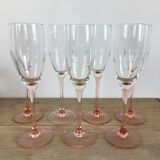 Champagne flutes Luminarc pink foot