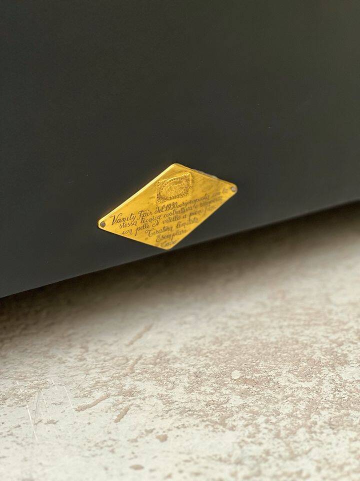 Poltrona Frau “Vanity Fair” XC Armchair in Genuine Black Leather.