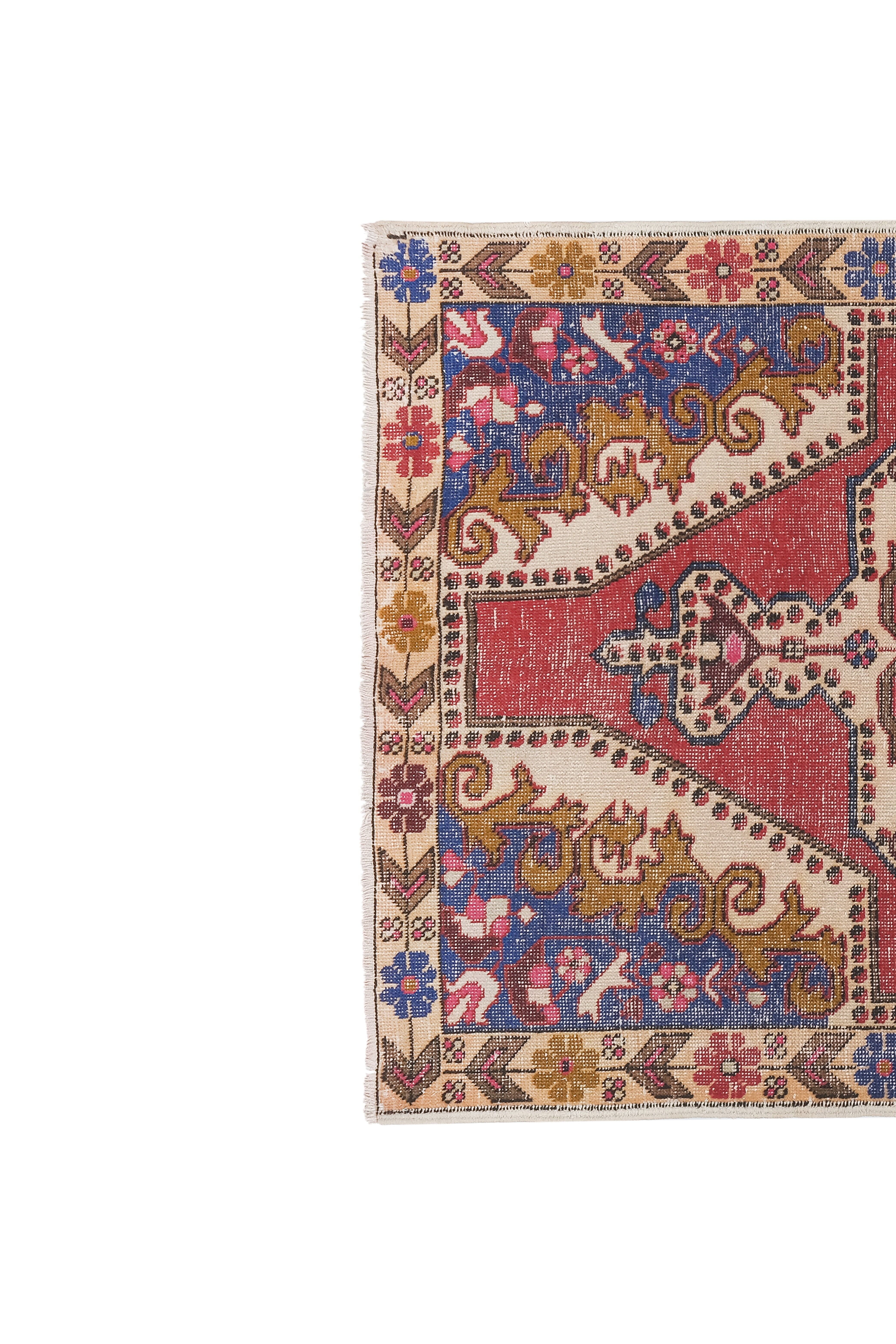 Vintage Turkish rug from Oushak, hand-woven 143x216 cm