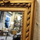 Large gilded mirror with ribbon – Napoleon III period – 136 cm