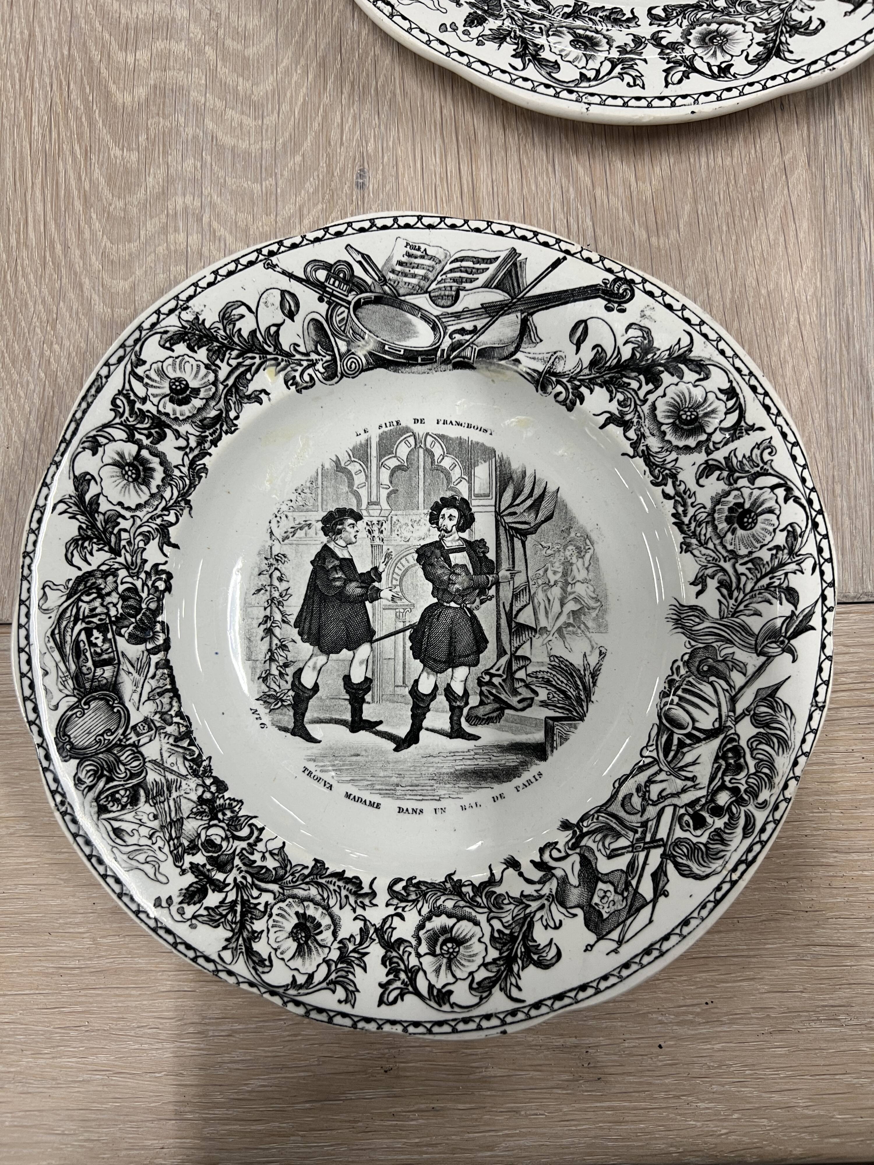 Set of 11 plates Creil Montereau LM & Cie