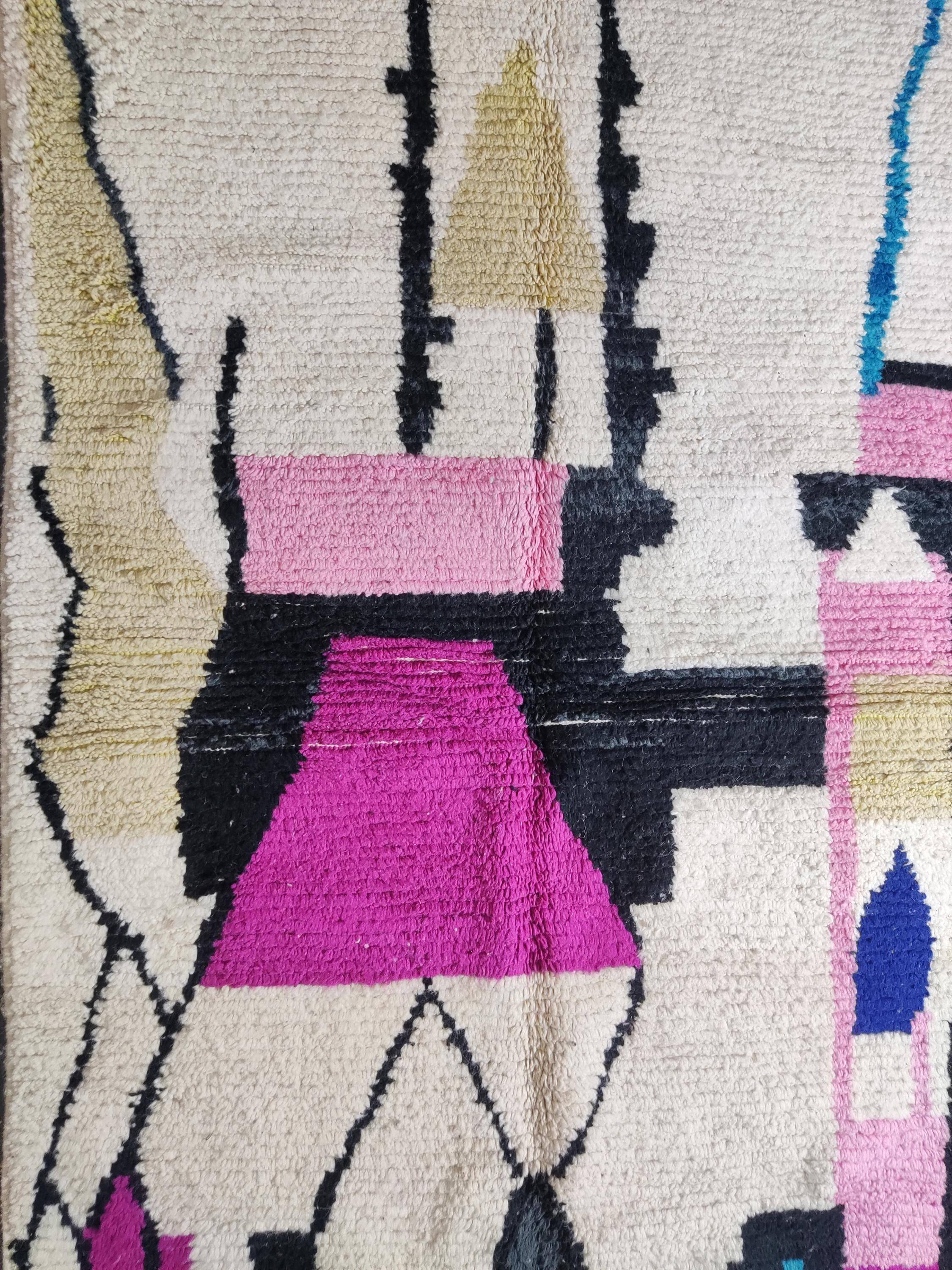 Berber rug in natural wool 2.5 x 1.5 m