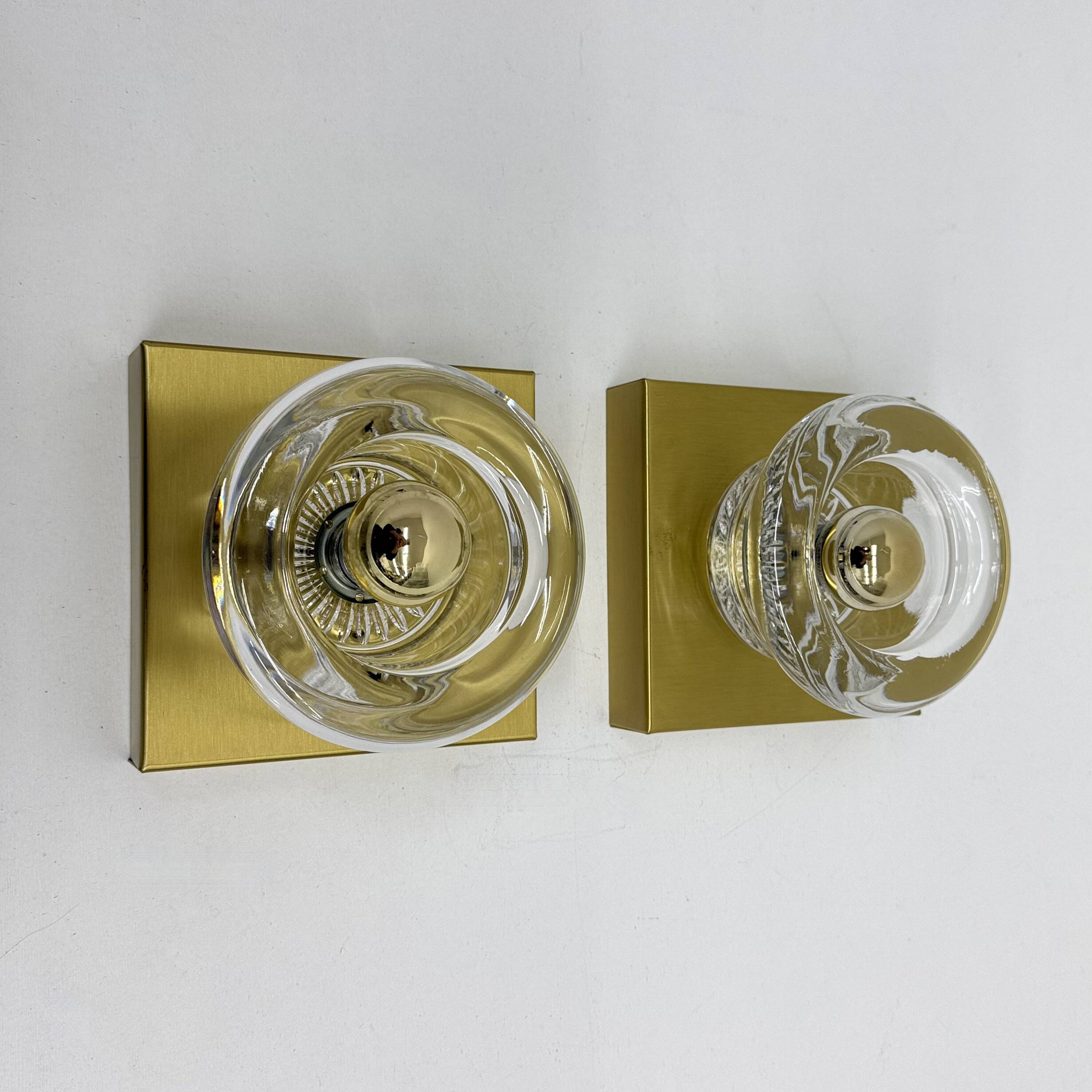 Vintage Peill & Putzler Ice glass Wall Lamp , 1970s