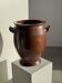 Very large glazed brown terracotta pot with two handles H41 D30