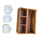 Wooden wall shelf and tiled drawers