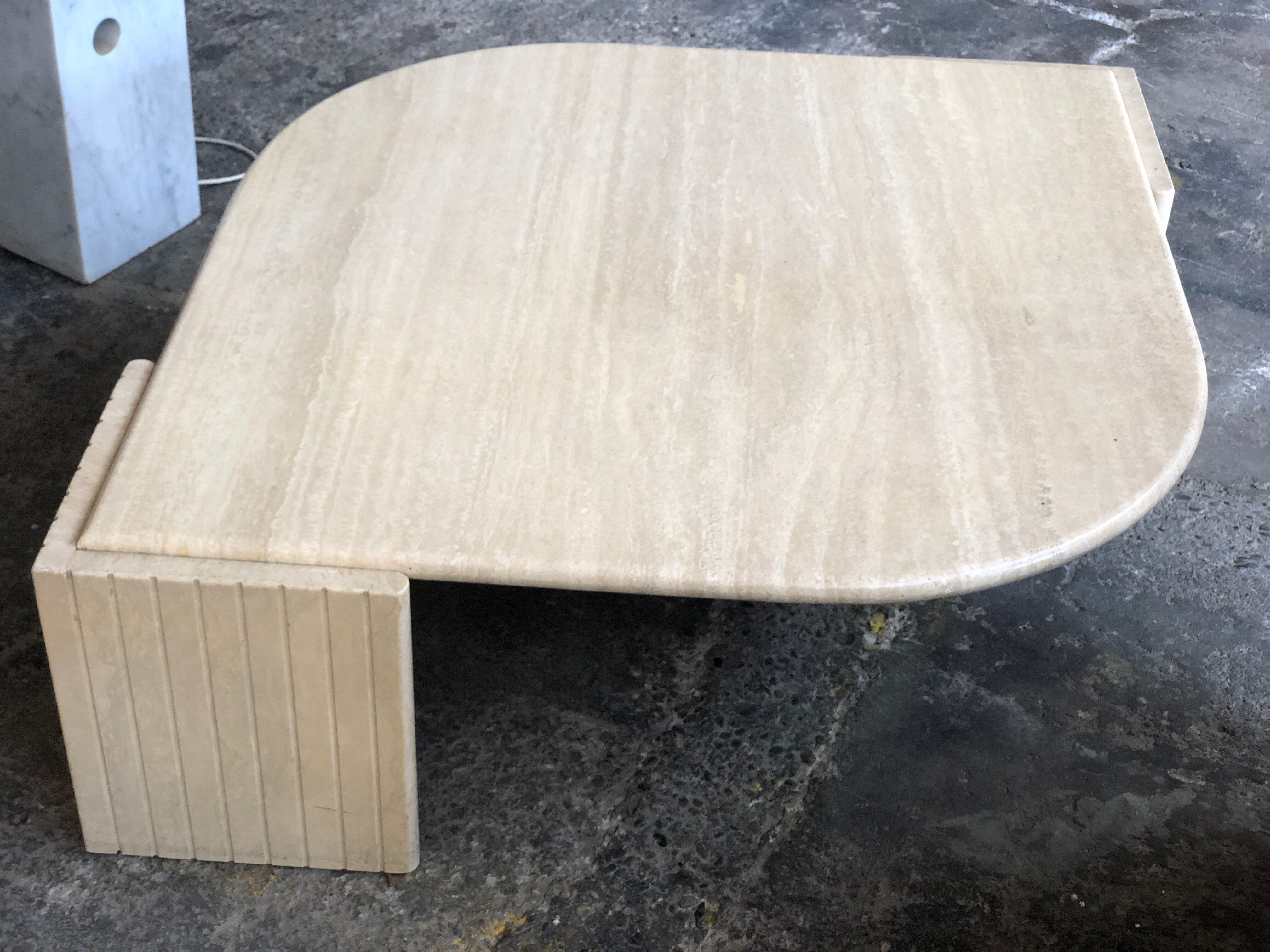 Travertine coffee table Roche Bobois 1970