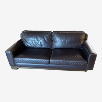 Optimum leather sofa Raphaëlle prune