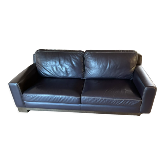 Optimum leather sofa Raphaëlle prune