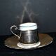 Precious cup in German porcelain and solid silver 835S BP Württemberg