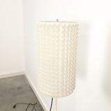 Vintage Floor Lamp in Checkered Milk Glass