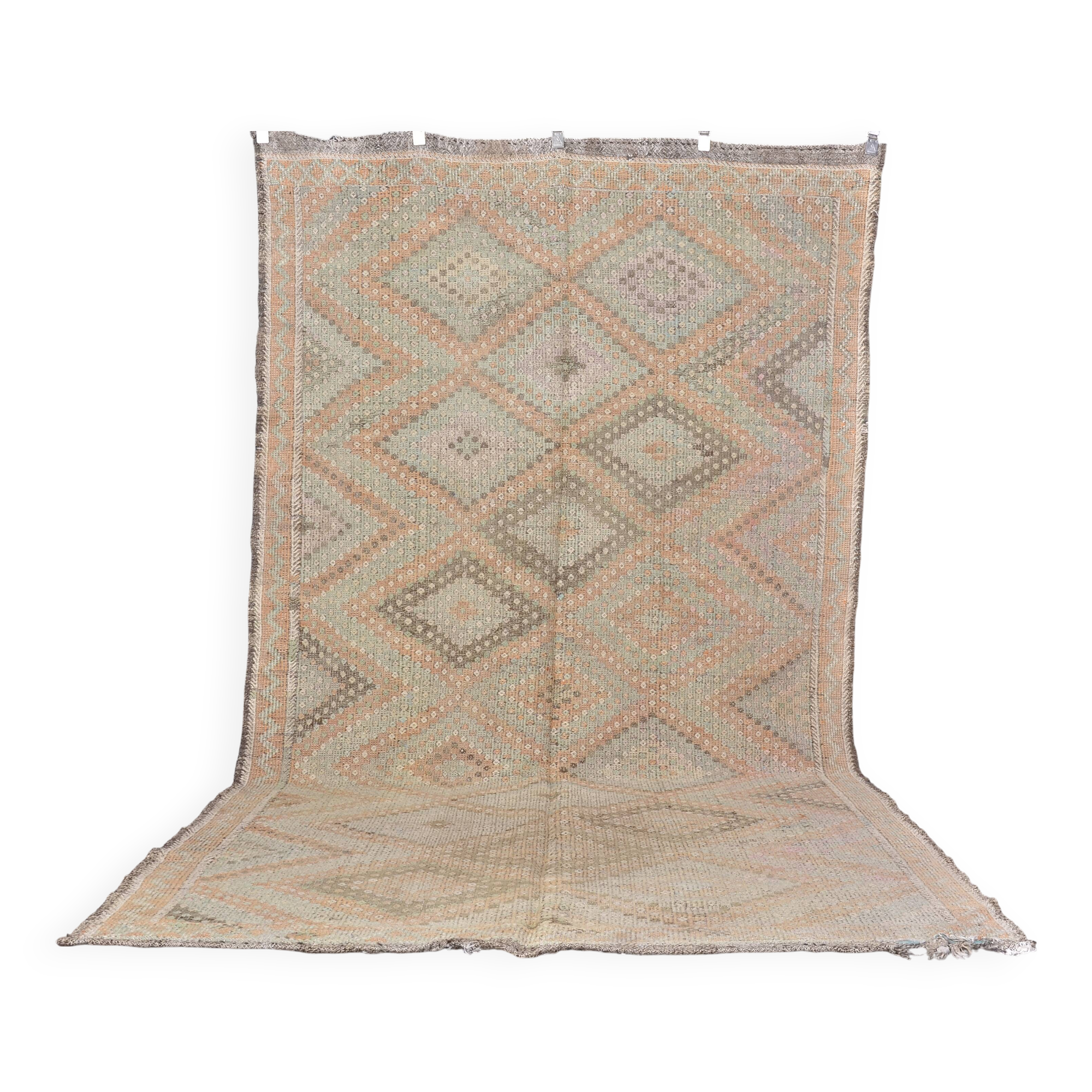 Oushak Vintage Turkish  wool Kilim Rug sku1886