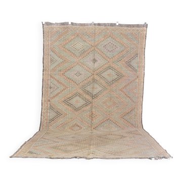 Tapis Kilim en laine turque vintage Oushak sku1886