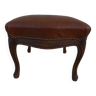 Tabouret repose pied chic de style en simili cuir et clous