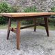 Table vintage René Gabriel en chêne d’époque reconstruction.
