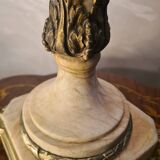 Empire lamp in bronze and marble, large size 70x43, 6kg, and a superb lampshade.
