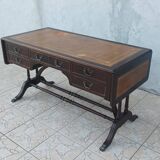 English double-sided mahogany desk