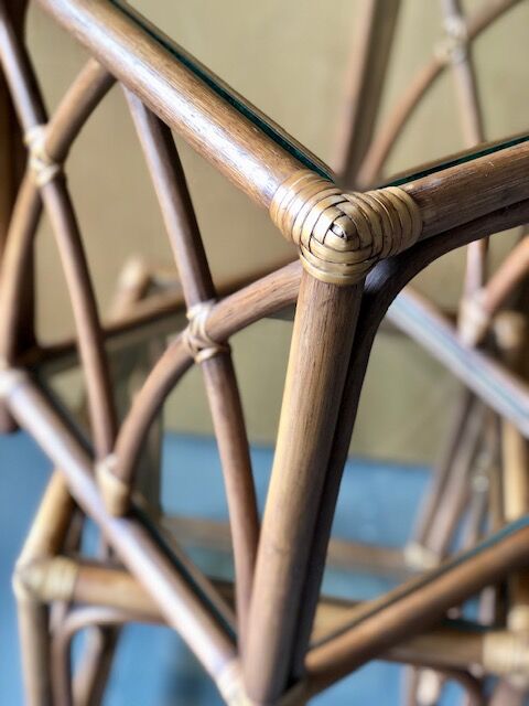 Bamboo and rattan bedside tables