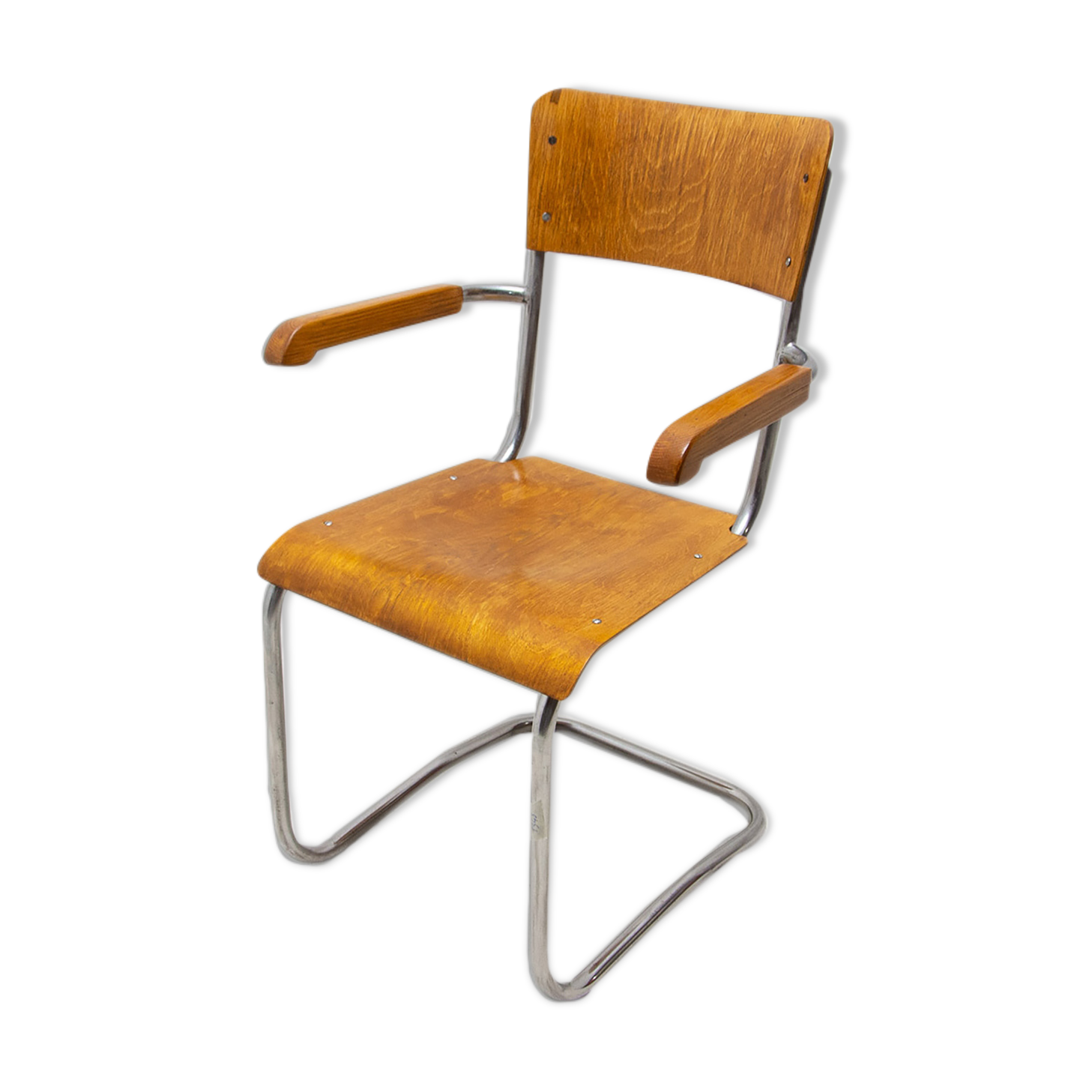Modernist B43F tubular desk chair by Mart Stam, 1950s