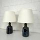Paire de petites lampes en grès bleu Søholm par Einar Johansen Danemark