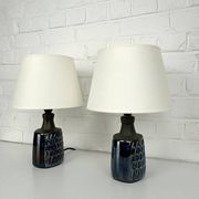Paire de petites lampes en grès bleu Søholm par Einar Johansen Danemark
