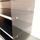 Hi-Fi furniture in smoked plexiglass and aluminium, Eric Maville