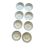 Set of eight Moulin des loups soup plates