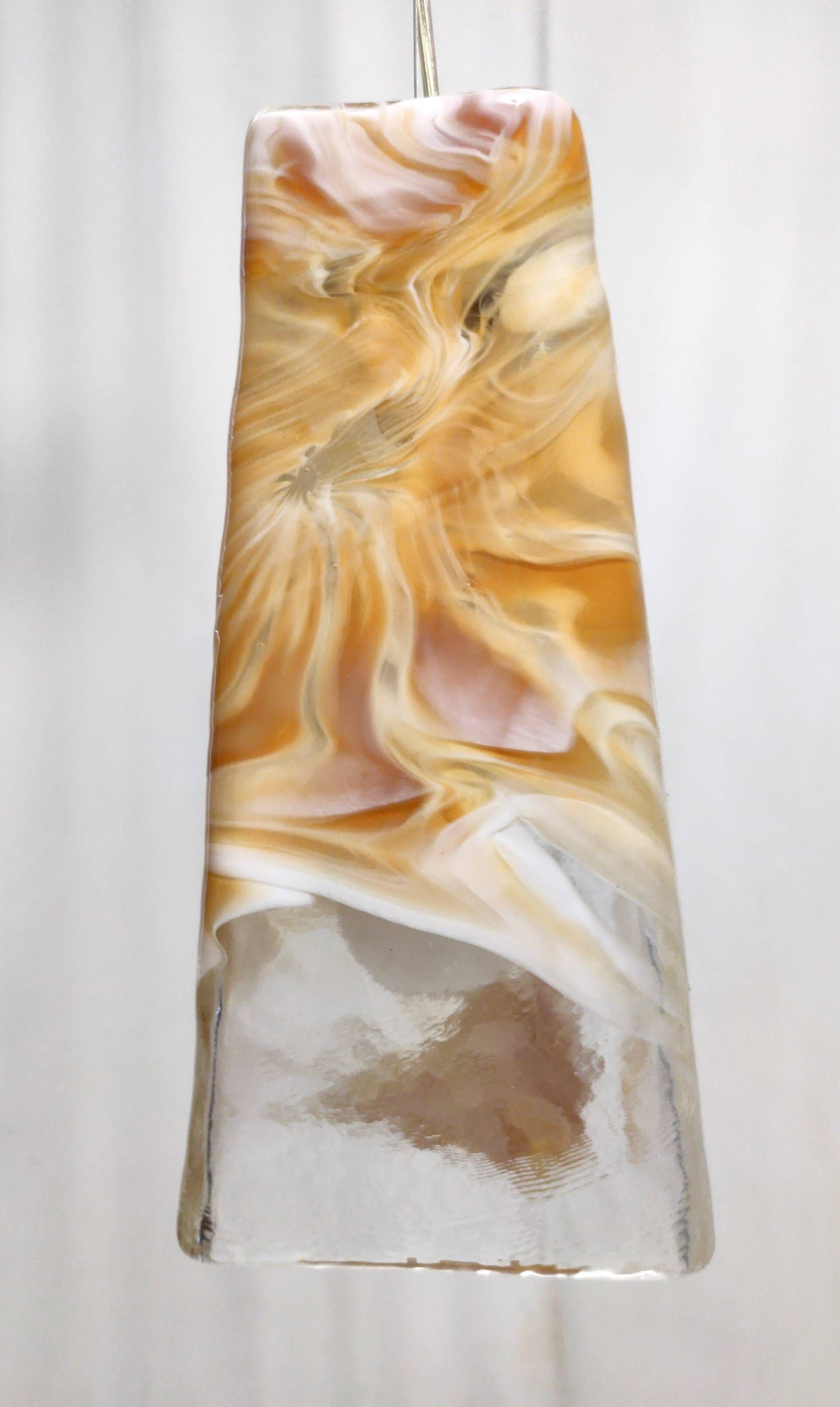 Postmodern Orange Murano Glass and Brass Pendant by La Murrina, Italy, 1980